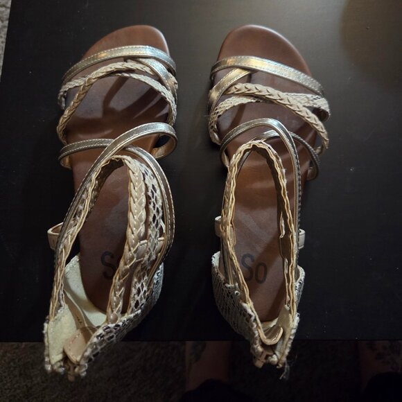 Snake Print Gladiator Sandals - Picture 1 of 5